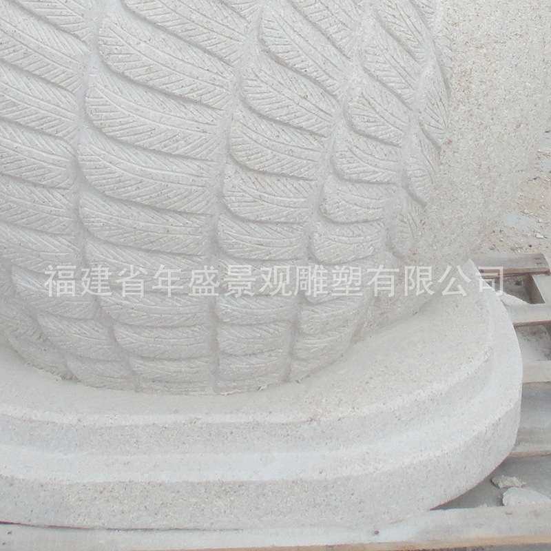 景区喷水天鹅石雕 石材喷泉流水动物