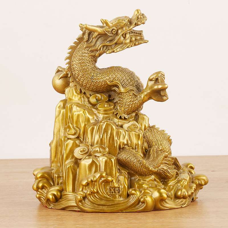 铜龙摆件盘龙纯铜工艺品装饰龙腾四海家居生肖青龙客厅五爪办公室