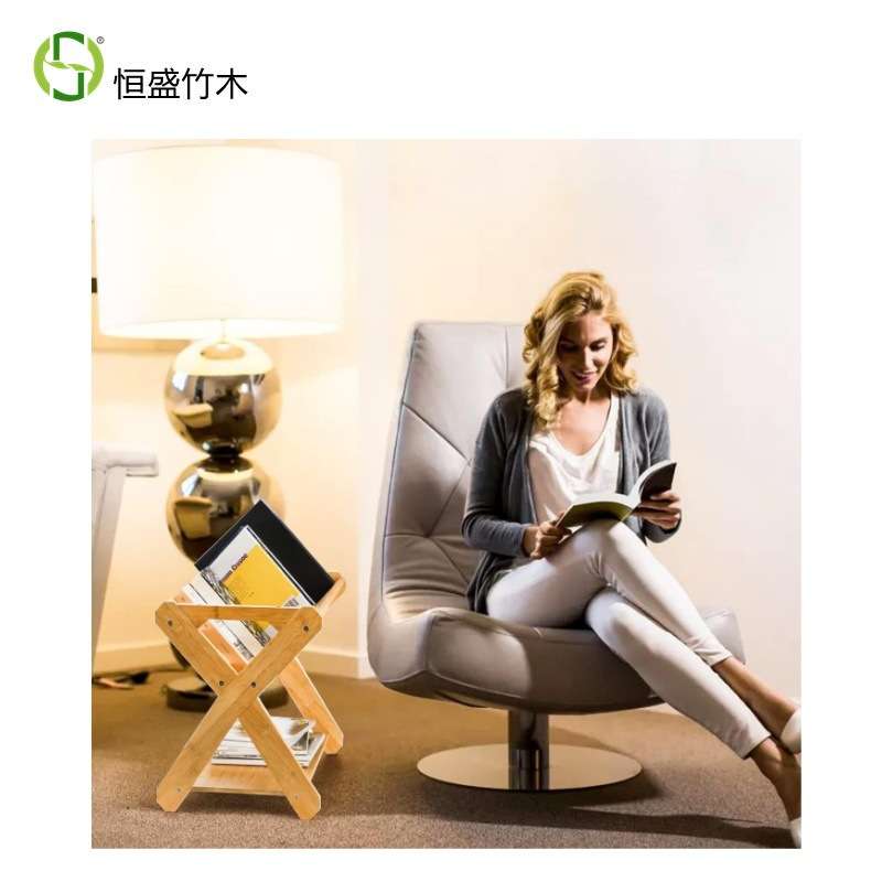 恒盛竹木开放式书架现代展示架带侧板实木框架家庭办公室杂物收纳