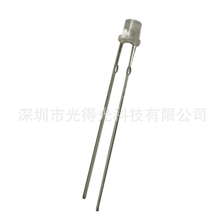 F3平头无边 LED发光管 白发黄色 led灯珠二极管 3MM平面黄灯