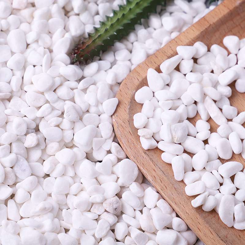 白色鹅卵石雪花白 厂家 盆栽铺面园艺小石头造景鱼缸景观石子