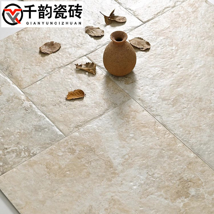 复古莱姆石瓷砖民宿别墅庭院仿古地砖客餐厅哑光防滑地砖古堡砖