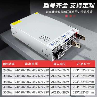 2400W4000W5000W直流电源36V48V60V72V开关电源RSP-3000-24