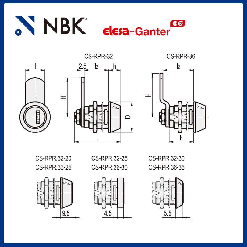 NBK ELESA CS-RPR. 闩锁 可重新编程的锁钢制 机械零配件厂家直供