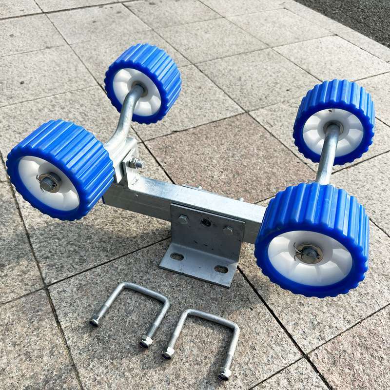 重型铝合金船用拖船架滚动滑轮式快艇尾挂车抗洪防汛冲锋舟拖车