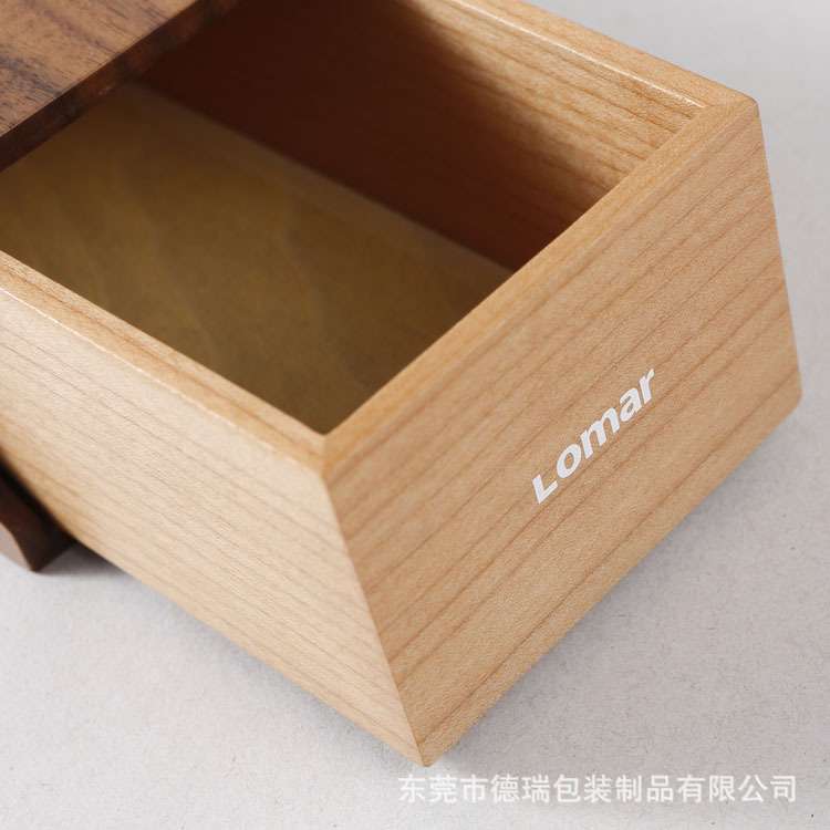 木质眼镜盒胡桃木枫木实木单只眼镜收纳盒便携式单副眼镜抽拉木盒