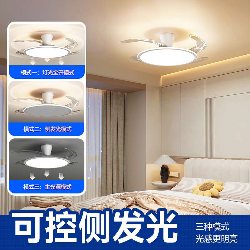 护眼灯普瑞全光谱卧室吊顶风扇灯2025新款客厅餐厅灯具0889风扇灯