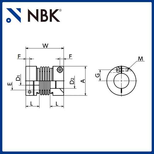 NBK锅屋 MBB-19C-32C波纹管联轴器 零背隙挠性连轴器伺服马达
