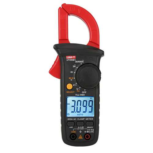 优利德UT200B+数字钳形表交流600A电工电流表钳型电压电阻万用表