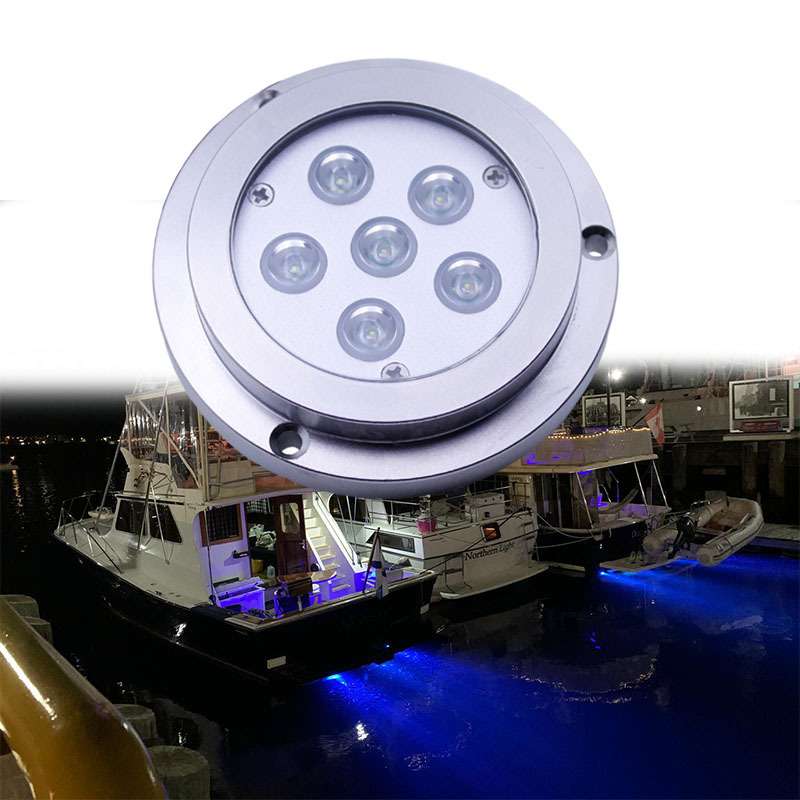 船用12v-24v游艇灯不锈钢IP68防水灯RGB水下船灯LED泳池灯