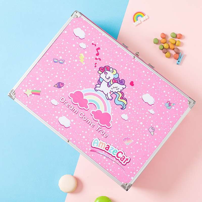 238件套文具绘画画画美术套装 造型蜡笔软毛双头水彩笔画板炫彩棒
