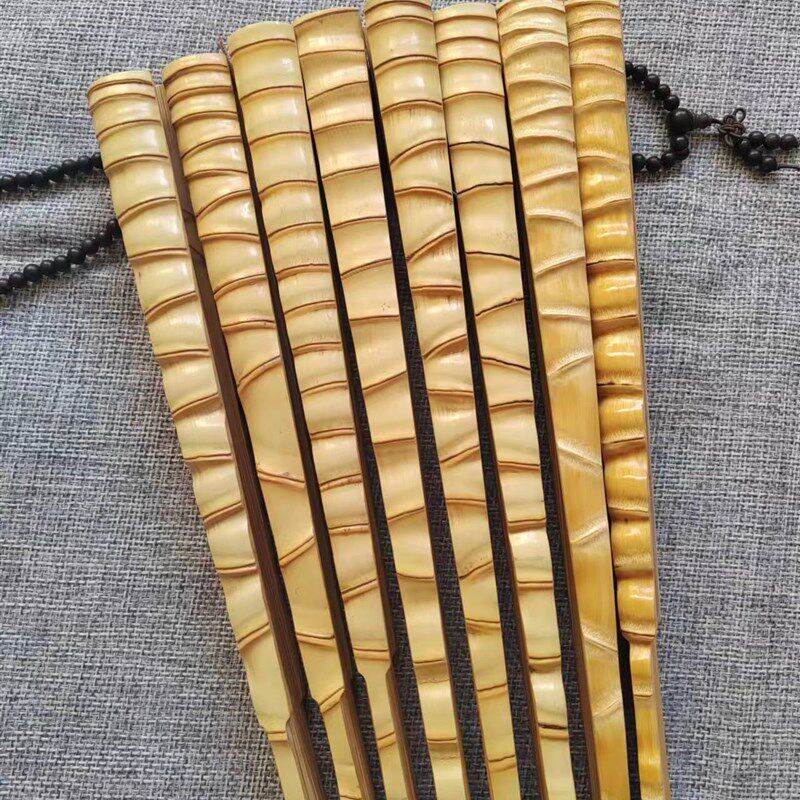十八罗汉竹折扇18节佛肚竹文玩扇骨9.5寸16方中国风扇子宣纸扇
