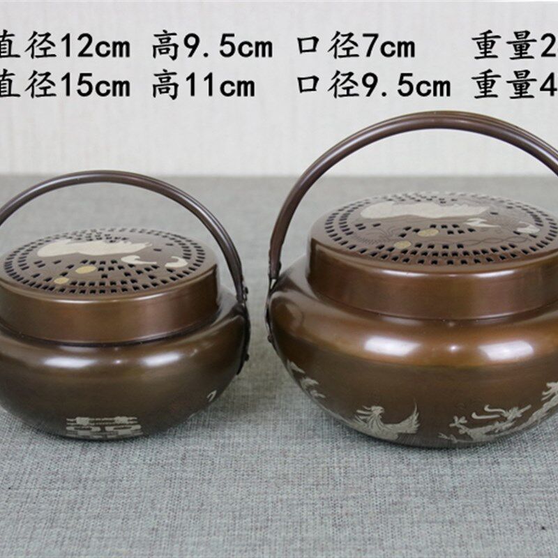 铜暖手炉纯手工旺盆 纯铜火铳铜手炉铜脚炉铜怀炉铜火冲婚庆自用