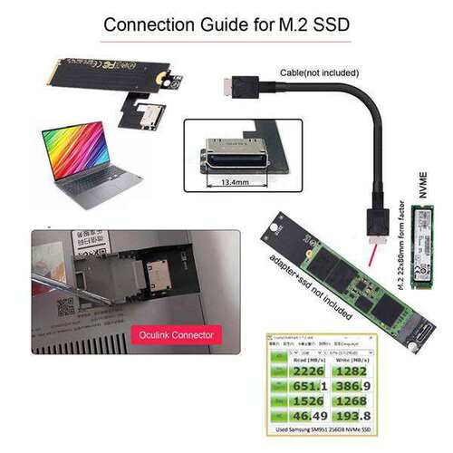 1套 颜色：黑色 材质：PC PCI-E 3.0 M.2 M-key 转 Oculink SFF-8