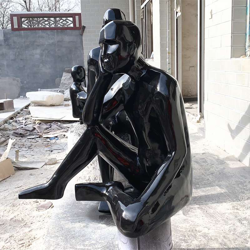 玻璃钢读书人抽象人物雕塑户外公园广场景观摆件草地聊天装饰雕像