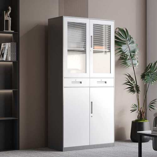 Steel filing cabinet 12mm gray-white frame white cabinetdoor