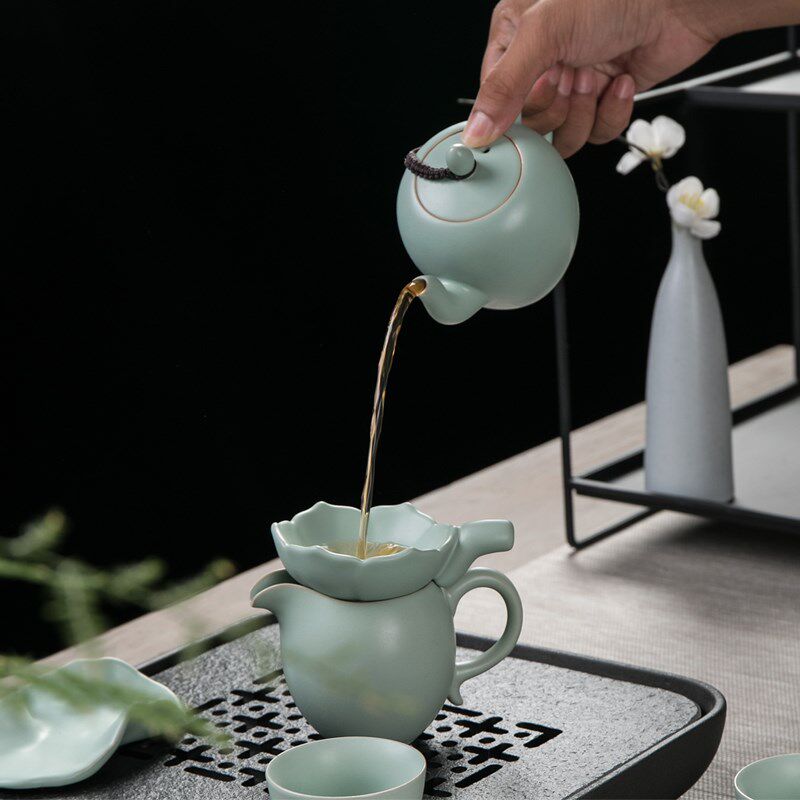 友尚整套汝窑功夫茶具套装汝瓷开片陶瓷茶具茶壶茶杯
