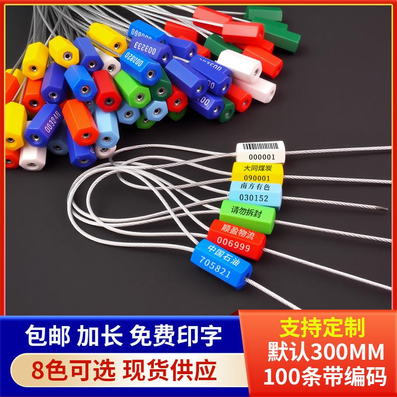 钢丝铅封一次性油罐车集装箱封条塑料水电表锁扣物流防盗封签扎带
