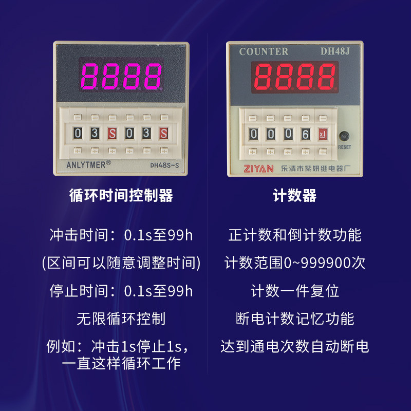 双时间循环计数控制箱产品测试老化冲击配电柜间歇间隔计时定时器