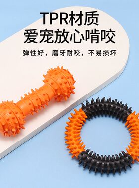 狗狗玩具耐咬洁齿宠物磨牙玩具益智自嗨解闷神器带刺圆圈发声骨头