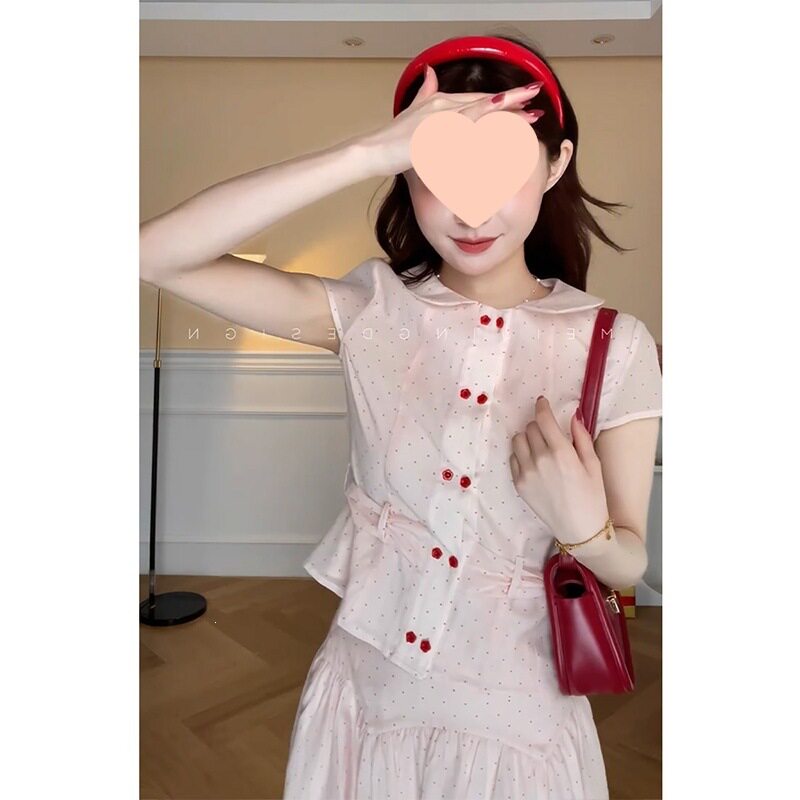 实价法式甜美风娃娃领波