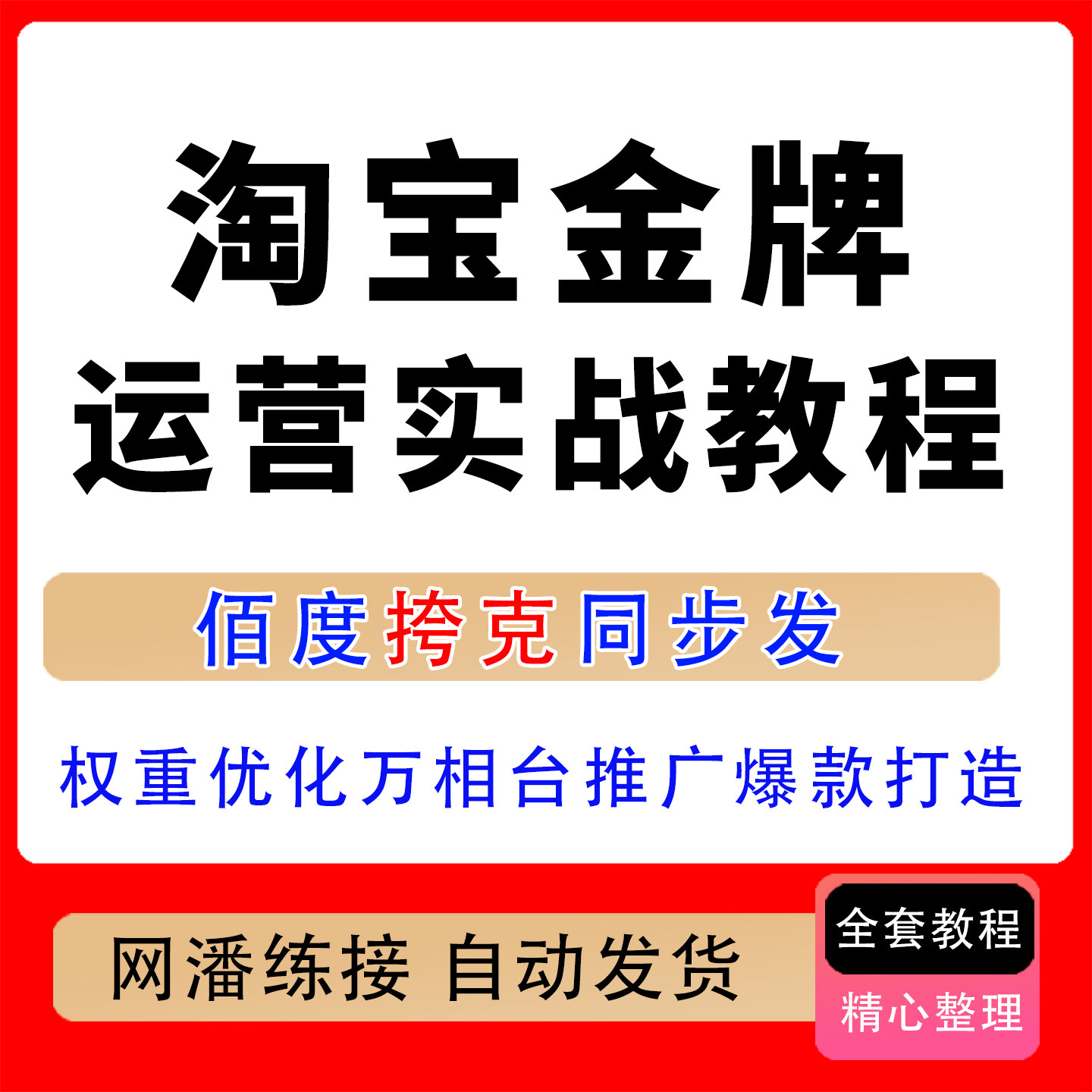 2026淘宝金牌运营实战教程SEO权重优化万相台推广爆款打造课