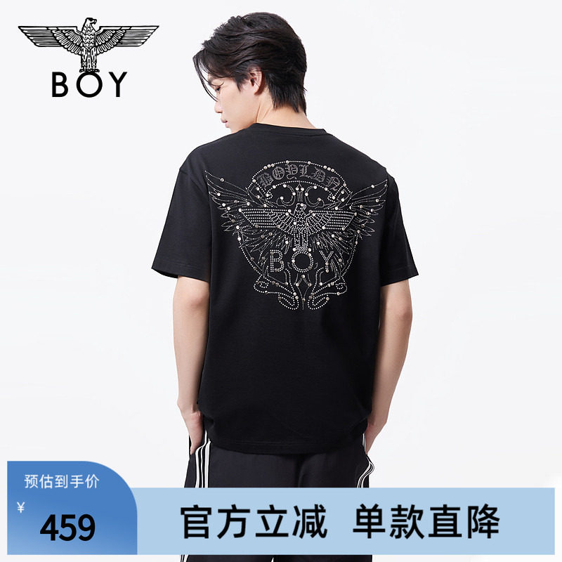 【百乐舞厅】BOYLONDON春夏情侣款烫钻潮牌短袖T恤N01181