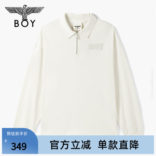 【北国的雪】BOYLONDON夏季男女同款潮流休闲长袖POLO衫N00005
