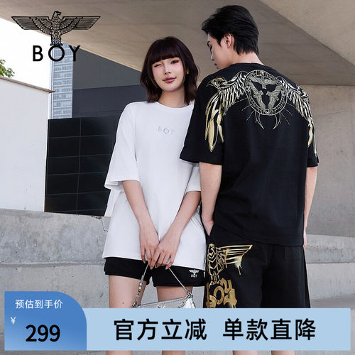 【荷鲁斯之眼】BOYLONDON短袖三鹰翅膀印花潮酷T恤N01052