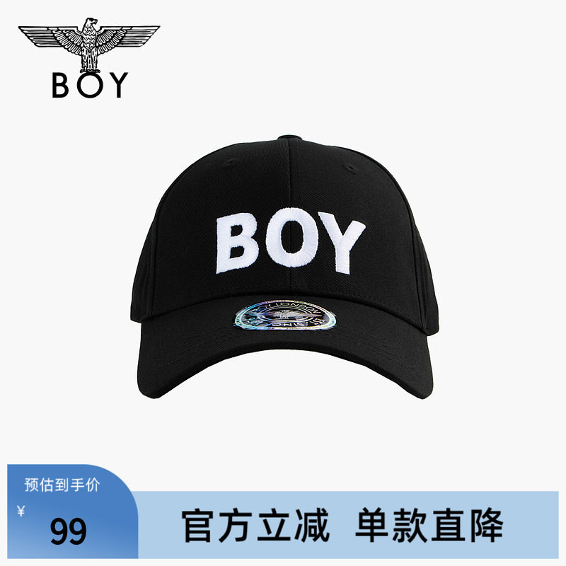 BOYLONDON夏季黑白百搭男女款鸭舌帽遮阳LOGO潮牌棒球帽