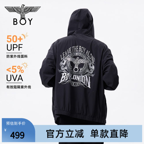 BOYLONDON夏季防晒衣防紫外线男女同款印花休闲潮牌外套N23003
