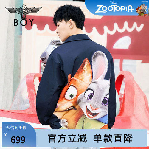 【迪士尼疯狂动物城合作】BOYLONDON男女短款棉服尼克朱迪N29040