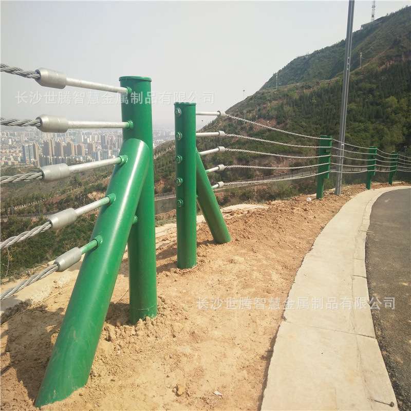 绳索护栏景区山区拦截钢丝绳公路镀锌五索六索护栏河道柔性防护栏图片