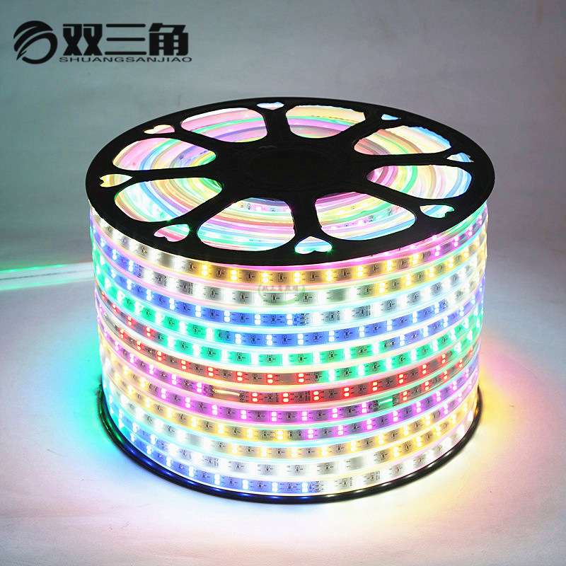 LED灯带5050七彩遥控变色RGB闪烁段跳流水跑马灯带六彩梅花跳灯条