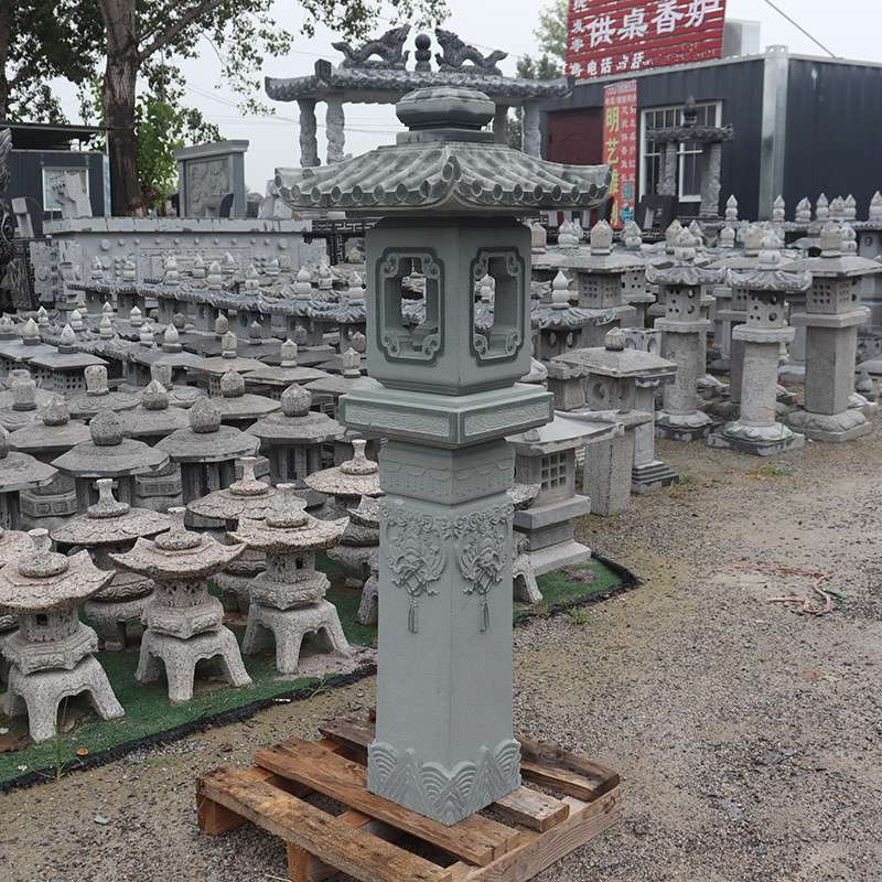 石灯中式庭院石头灯室内园林酒店别墅造景石灯笼青石仿古照明摆件