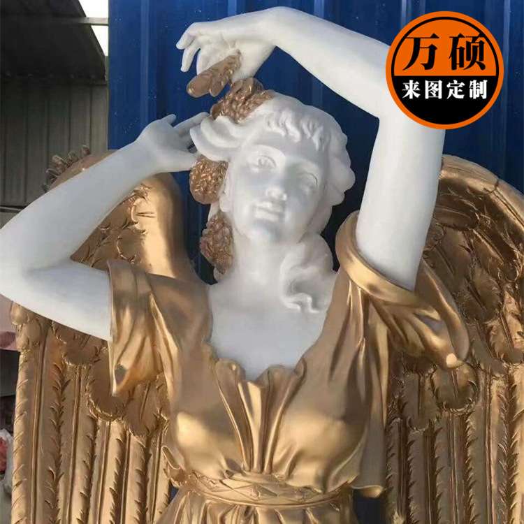 西方人物女天使雕塑 玻璃钢雕塑 欧式美女带翅膀天使雕塑摆件
