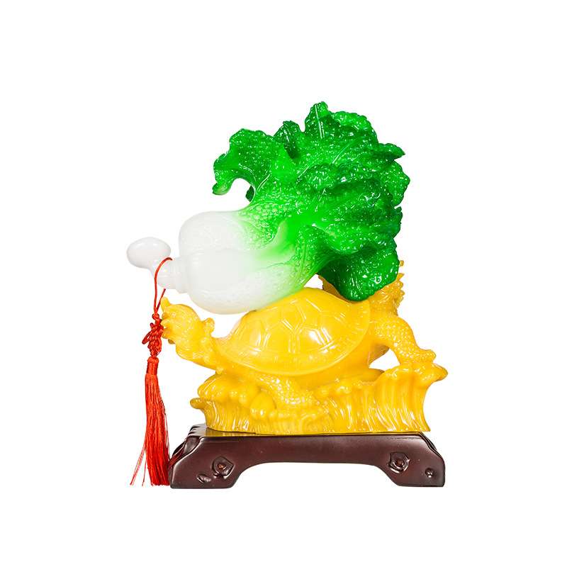 龙龟白菜摆财摆件百财归来树脂工艺品家居办公室招财饰品新年装饰