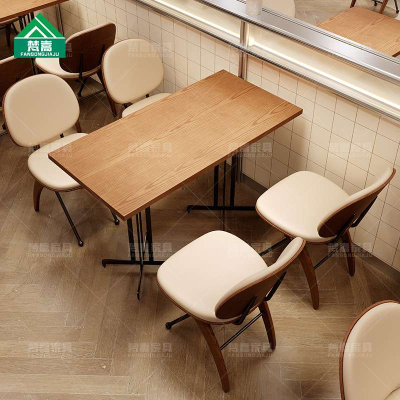 韩式简餐桌椅组合轻食店卡座沙发咖啡厅桌椅现代简约西餐厅餐桌椅