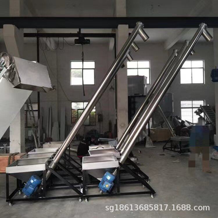 石灰石粉倾斜式螺旋提升机绞龙喂料机舜工圆管粮食上料机