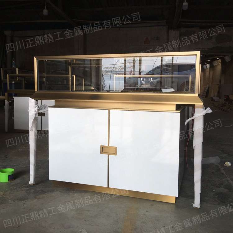 商场珠宝门店透明展示柜黄金首饰不锈钢玻璃展柜陈列柜台工厂