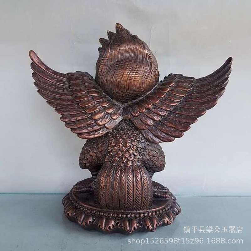 厂家直售纯铜大鹏鸟摆件紫铜色客厅家居创意大鹏摆设工艺品图片