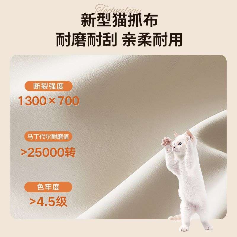 2024新款猫抓皮艺沙发家用小户型客厅简约现代脚踏组合高档网红款