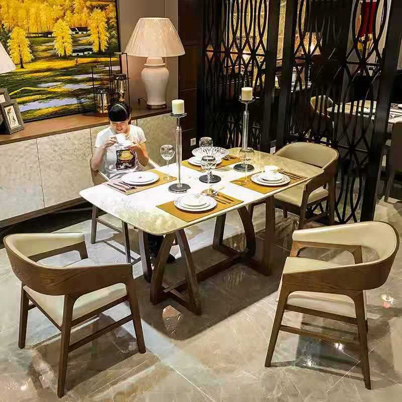 奶茶店时尚简约餐椅 咖啡厅休闲家用靠背椅 北欧风休闲餐厅实木椅