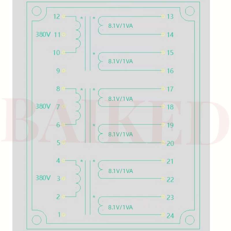 BingZi SPT-5014-155 满载8.1V 5% 1VA每组 三相同步电源变压器