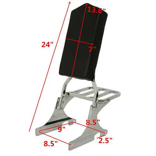sissy bar 行李架后方靠背 适合哈雷软尾 FXSTC 84-99