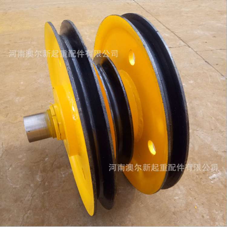 厂家供应 起重机钢丝绳滑轮组 行车吊钩滑轮片 抓斗滑轮组