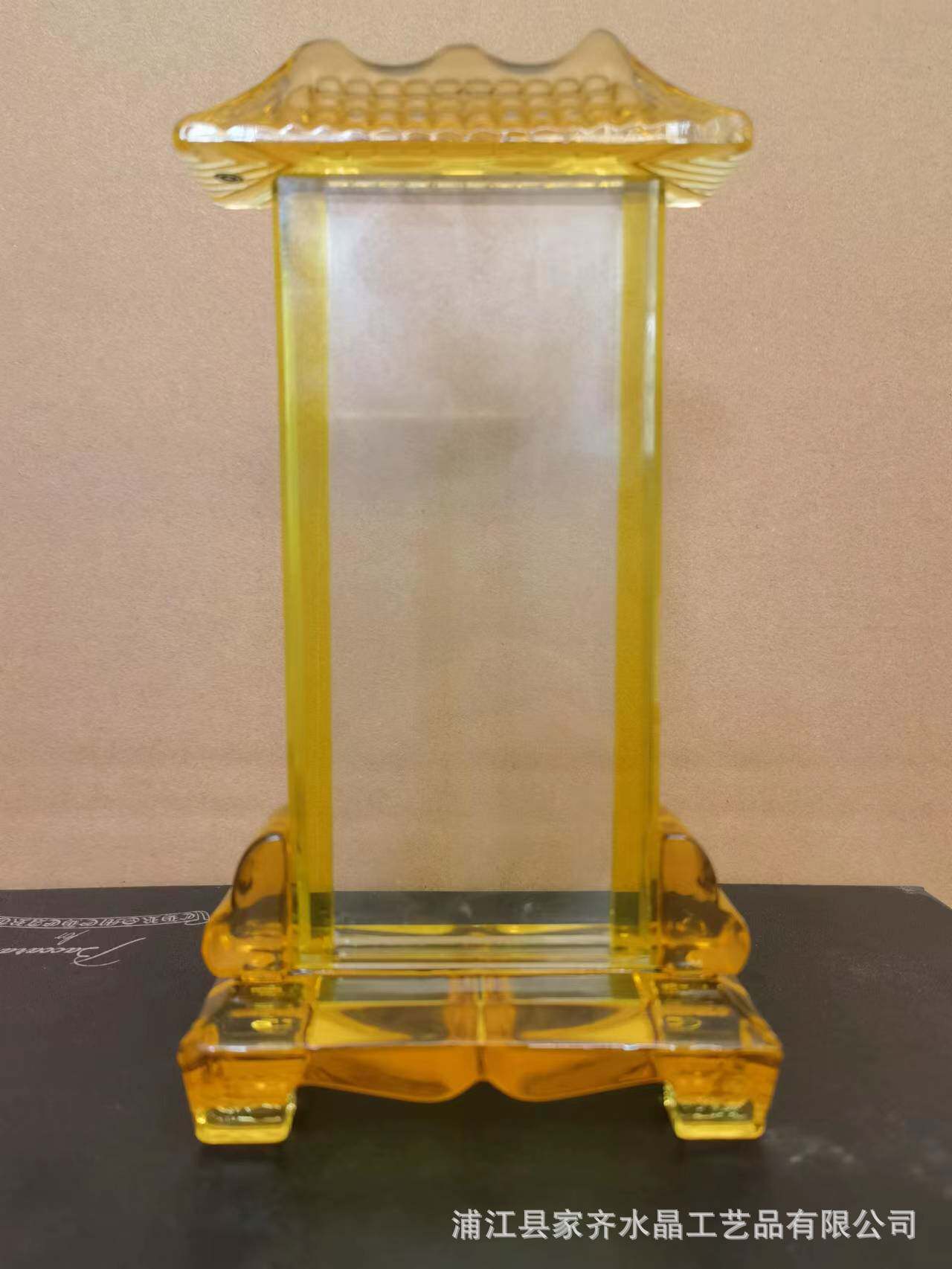 牌水晶牌灵位加厚牌位祖宗牌莲花座插纸灵牌能量石黄水晶粉水晶