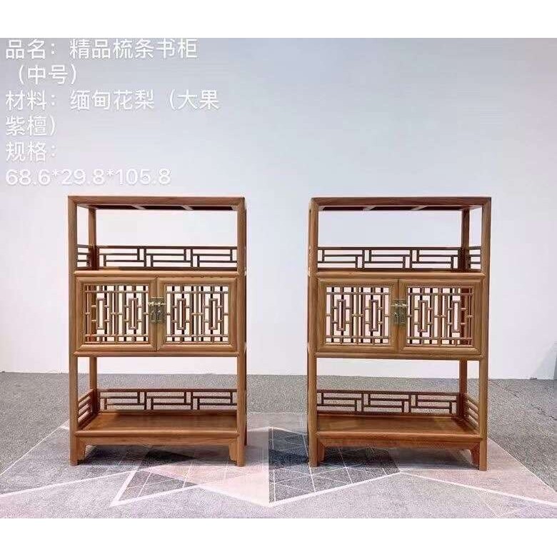 缅甸花梨大果紫檀书架书柜多宝阁古董架储物架收纳架清式明式家具