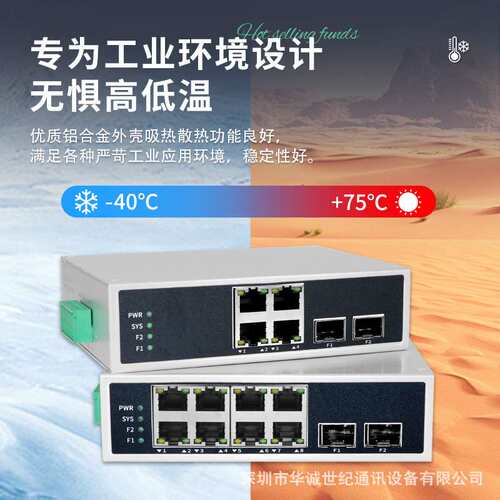 工业级以太网交换机2光8电2光4电千兆企业交换器ZX-IG204R-SFP