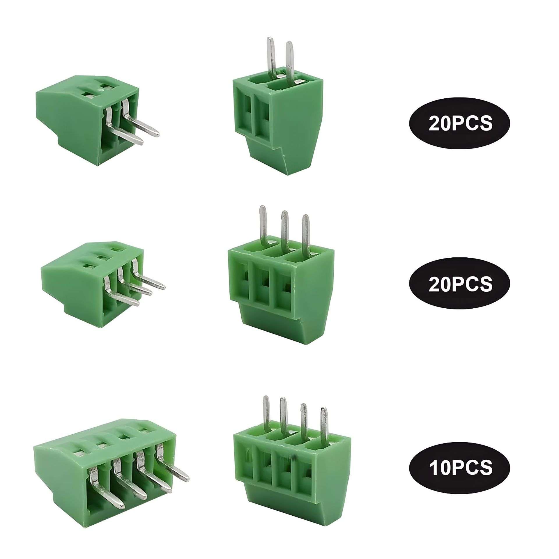 50PCS KF128-2P 3P 4P 绿色螺纹螺钉式接线端子连接器 2.54MM间距